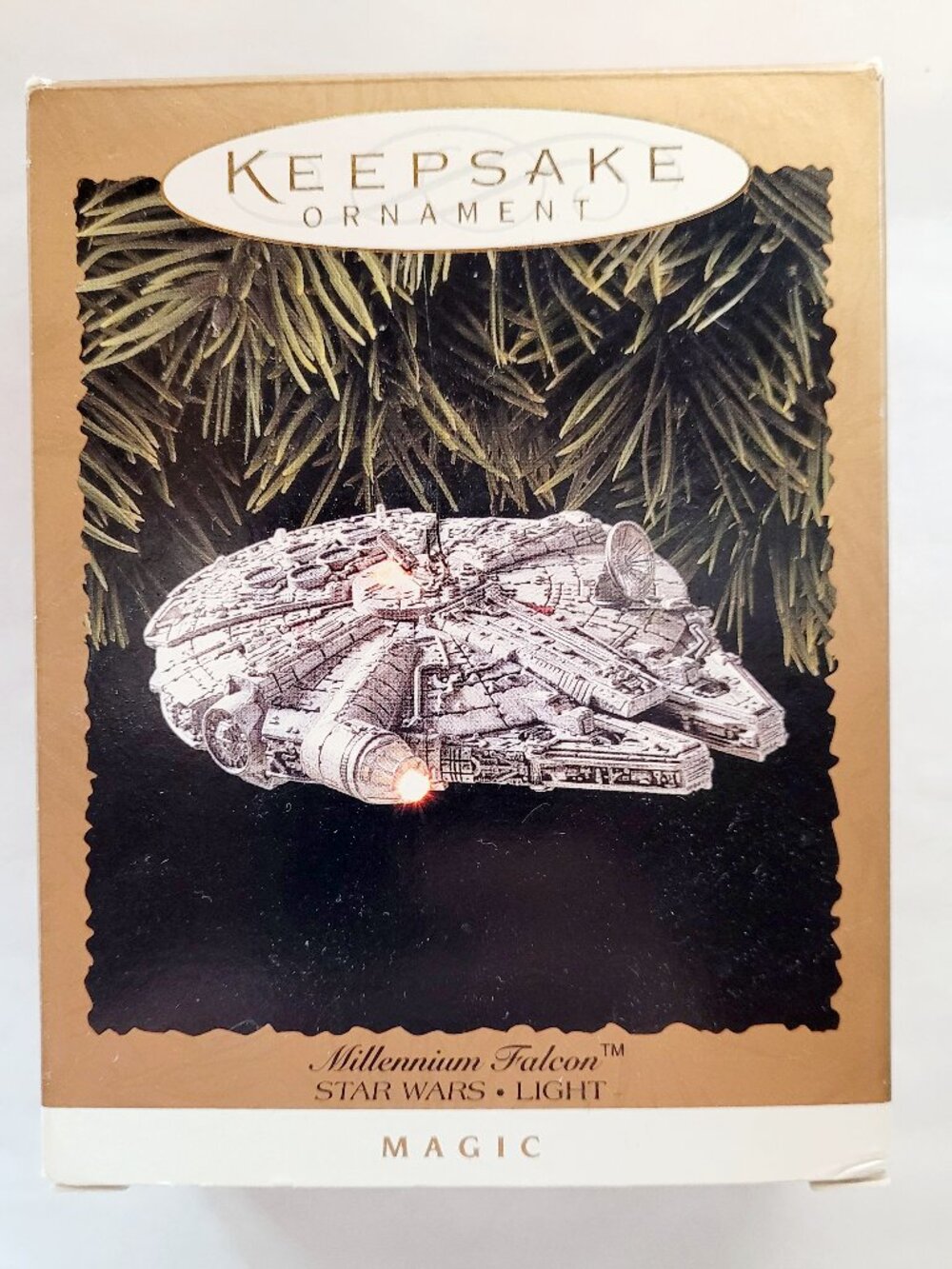 VTG 1996 Star Wars Hallmark Keepsake Magic Millennium Falcon Ornament